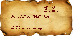 Borbély Márton névjegykártya