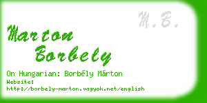 marton borbely business card