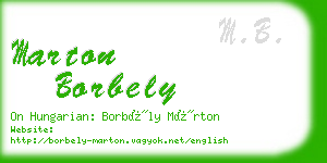 marton borbely business card